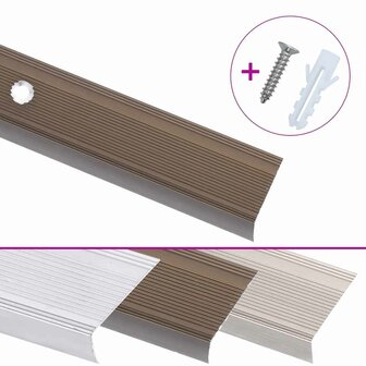 Trapprofielen L-vormig 5 st 100 cm aluminium bruin 2
