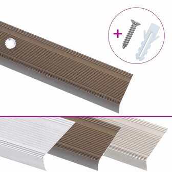 Trapprofielen L-vormig 15 st 100 cm aluminium bruin 2