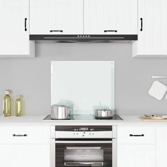 Spatscherm keuken 70x60 cm gehard glas melkwit 1