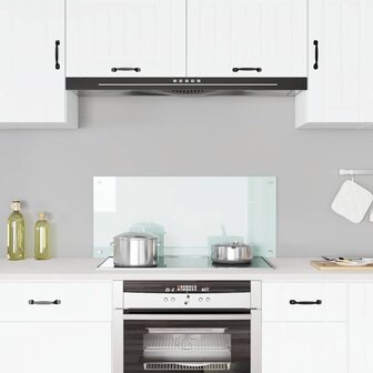 Spatscherm keuken 90x40 cm gehard glas melkwit 1