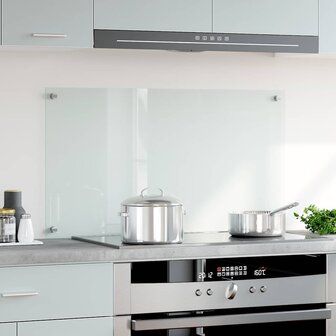 Spatscherm keuken 90x50 cm gehard glas transparant 3