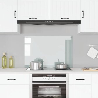 Spatscherm keuken 90x60 cm gehard glas transparant 1