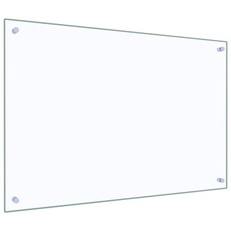 Spatscherm keuken 90x60 cm gehard glas transparant 5