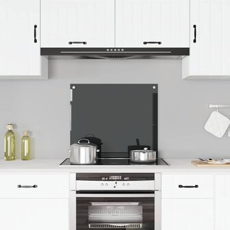 Spatscherm keuken 70x60 cm gehard glas zwart 1