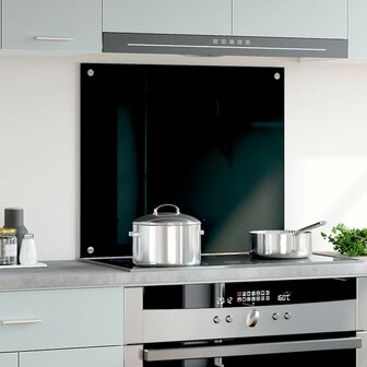 Spatscherm keuken 70x60 cm gehard glas zwart 3
