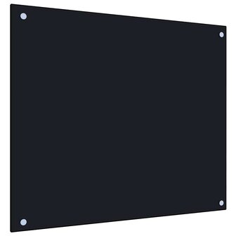 Spatscherm keuken 70x60 cm gehard glas zwart 5