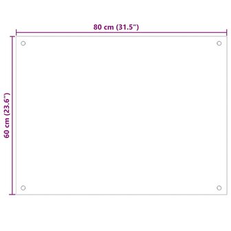 Spatscherm keuken 80x60 cm gehard glas zwart 10