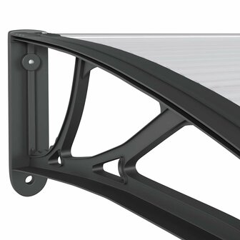 Deurluifel 300x100 cm polycarbonaat zwart 6