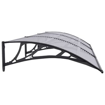 Deurluifel 300x75 cm polycarbonaat zwart en transparant 5