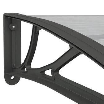 Deurluifel 80x75 cm polycarbonaat zwart en transparant 6