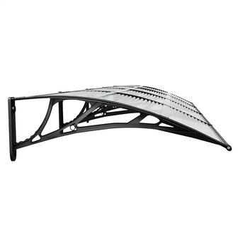 Deurluifel 350x75 cm polycarbonaat zwart en transparant 5