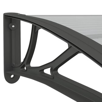 Deurluifel 350x100 cm polycarbonaat zwart 6