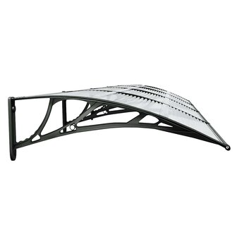 Deurluifel 400x75 cm polycarbonaat zwart en transparant 5