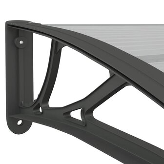 Deurluifel 400x75 cm polycarbonaat zwart en transparant 6