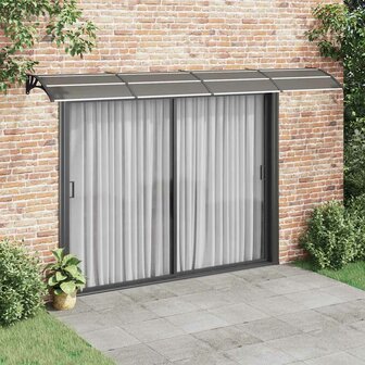 Deurluifel 400x75 cm polycarbonaat zwart 1