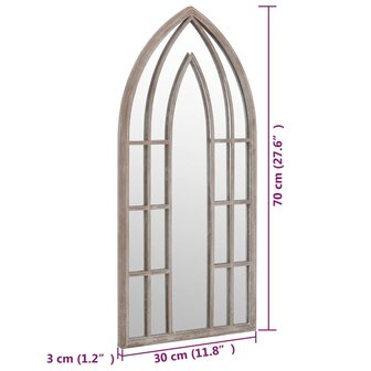 Spiegel 70x30 cm ijzer zandkleurig 6