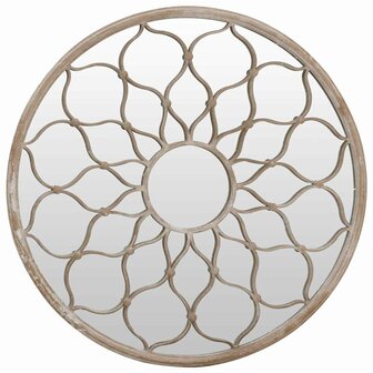 Spiegel rond 40x3 cm ijzer zandkleurig 2