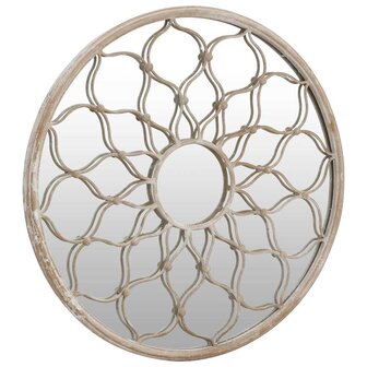 Spiegel rond 40x3 cm ijzer zandkleurig 3
