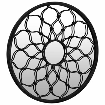 Spiegel rond 40x3 cm ijzer zwart 3