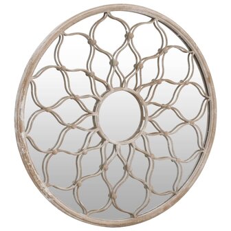Spiegel rond 60x3 cm ijzer zandkleurig 3