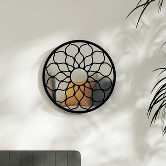 Spiegel rond 60x3 cm ijzer zwart 1