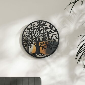 Spiegel rond 40x2,5 cm ijzer zwart 1