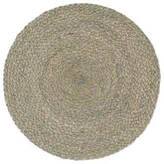 Placemats 4 st rond 38 cm jute effen grijs 2