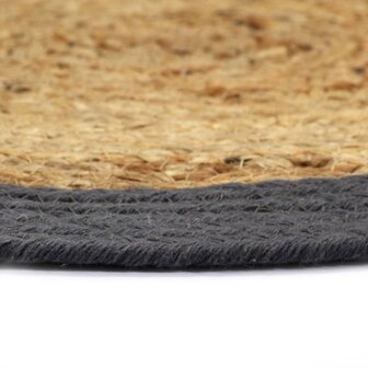 Placemats 4 st 38 cm jute en katoen natuurlijk en antraciet 3