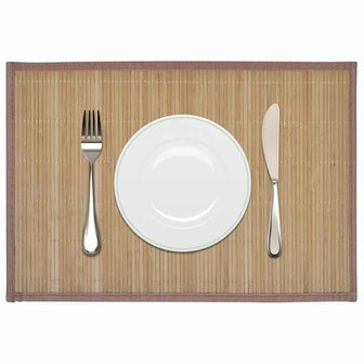 6 st Placemats 30x45 cm bamboe bruin 1