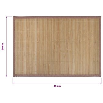 6 st Placemats 30x45 cm bamboe bruin 5