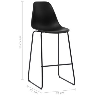 3-delige Barset kunststof zwart 12