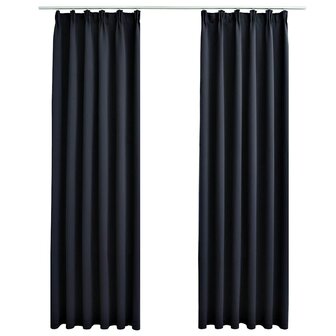 Gordijnen verduisterend met haken 2 st 140x175 cm antraciet 2