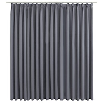 Gordijn verduisterend met haken 290x245 cm grijs 2