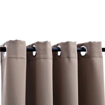 Gordijn verduisterend met metalen ringen 290x245 cm taupe 3