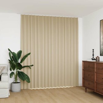 Gordijn verduisterend met haken 290x245 cm beige 1