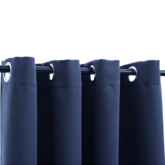 Gordijn verduisterend met metalen ringen 2 st 140x175 cm blauw 3