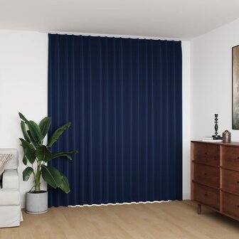 Gordijn verduisterend met haken 290x245 cm blauw 1