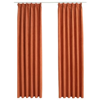 Gordijnen verduisterend met haken 2 st 140x175 cm roestkleurig 2