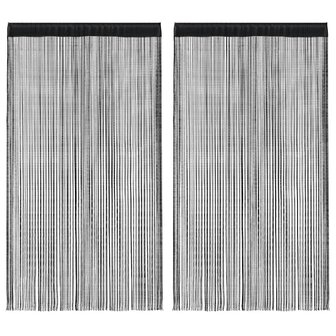 Draadgordijnen 2 st 140x250 cm zwart 1