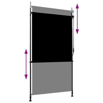 Rolgordijn voor buiten 120x270 cm antraciet 3