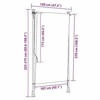 Rolgordijn voor buiten 120x270 cm antraciet 7