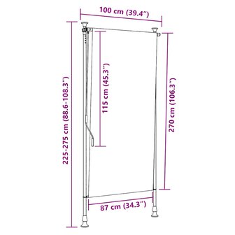 Rolgordijn voor buiten 100x270 cm cr&egrave;me 7