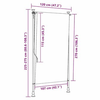 Rolgordijn voor buiten 120x270 cm cr&egrave;me 7