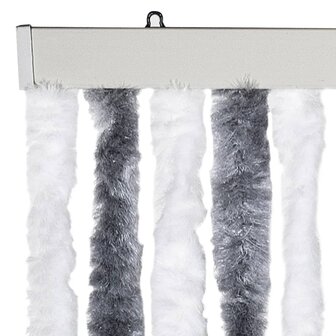 Vliegengordijn 100x220 cm chenille grijs en wit 4