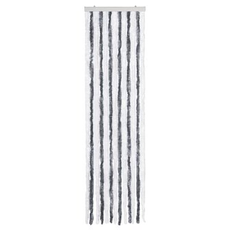 Vliegengordijn 56x185 cm chenille grijs en wit 3