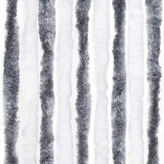 Vliegengordijn 56x185 cm chenille grijs en wit 6