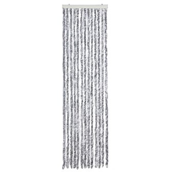 Vliegengordijn 56x185 cm chenille wit en grijs 3