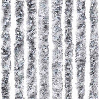 Vliegengordijn 56x185 cm chenille wit en grijs 6