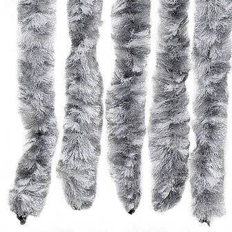 Vliegengordijn 90x220 cm chenille wit en grijs 5