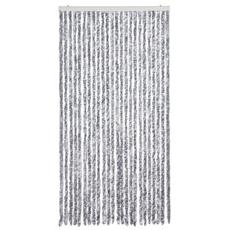 Vliegengordijn 100x220 cm chenille wit en grijs 3